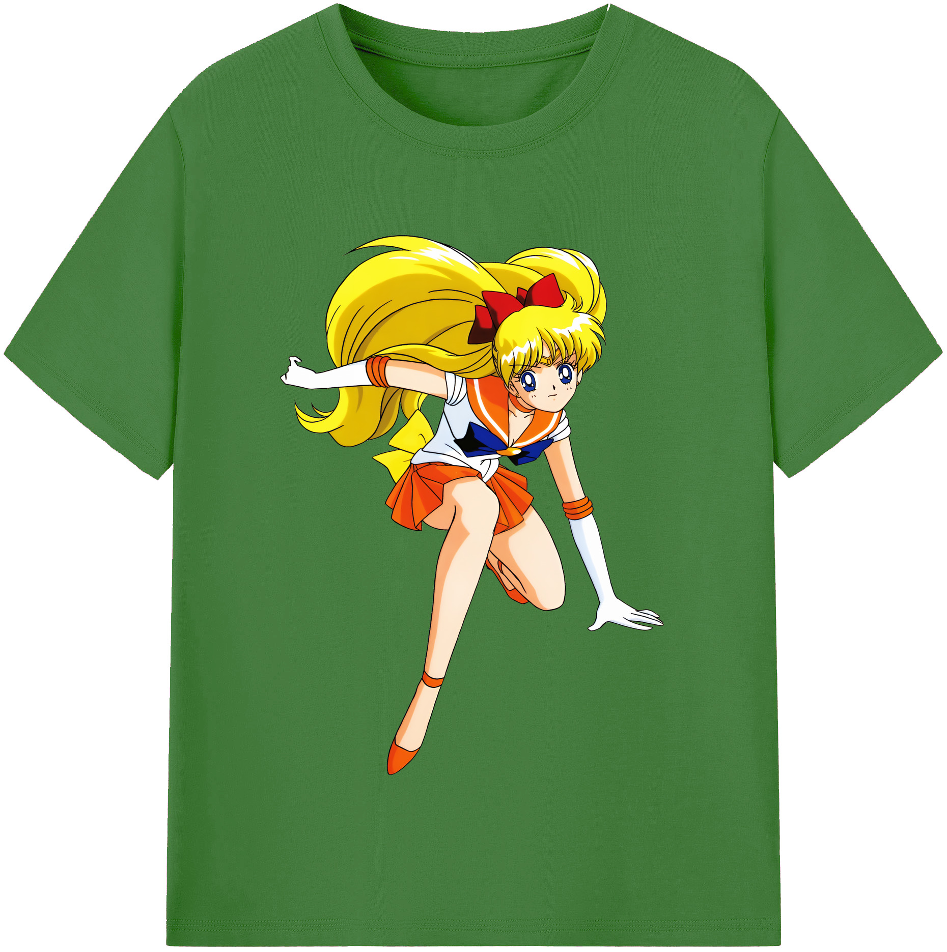 （画像用） 美少女戦士セーラームーン 愛野 美奈子 あいの みなこ Sailor Moon Aino Minako レディースカジュアルプリントTシャツ（綿100％）